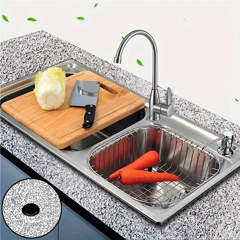 1 Roll Self-Adhesive Aluminum Foil Kitchen Stickers - Waterproof, Oil-Proof, High Temperature Resistant Wallpaper, Easy to Clean & Cut, Textured Surface for Cabinets, Stoves, and Countertops, Stove Area Cover | Modern Kitchen