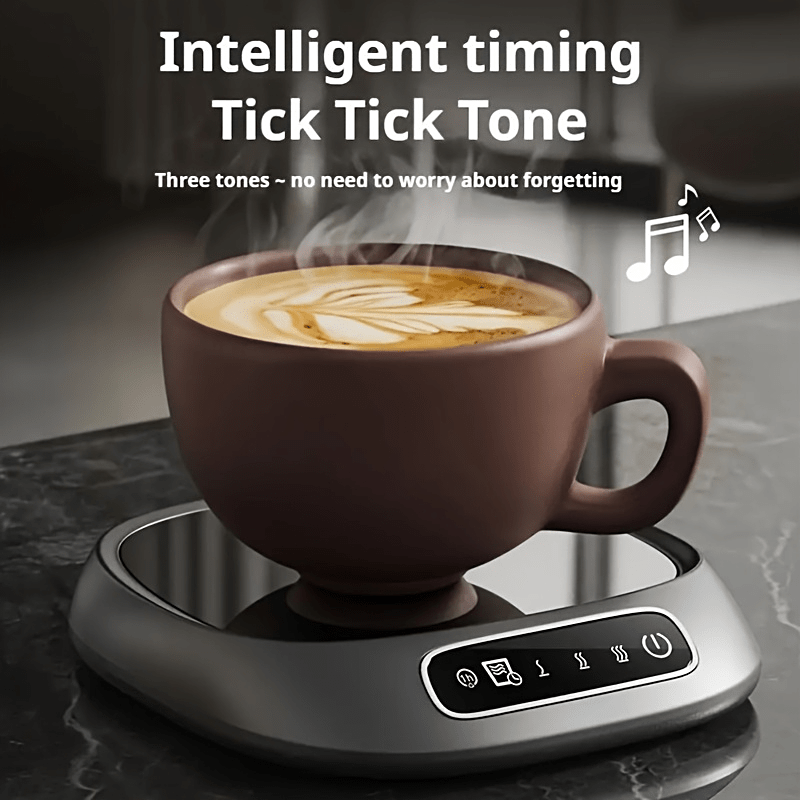 Smart Touch USB-Powered Coffee Cup Warmer - 3 Adjustable Temperature Settings, Auto Shut-Off, Portable Heating Pad for Home & Office Use