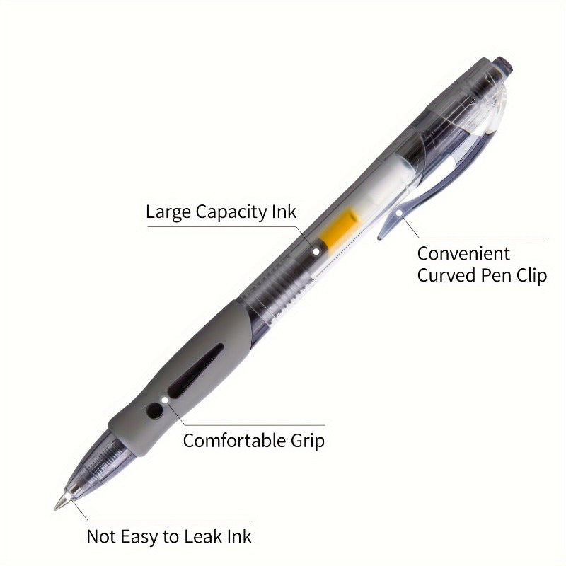 1pc, Complete set of 20 retractable gel pens, 0.5mm black gel pen, retractable gel ink ballpoint pen, 10 sets of gel pens + 10 gel pen refills, suitable for diary, office, school and home writing