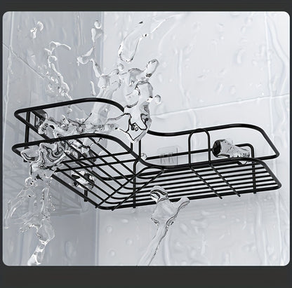 Estante de esquina sin perforaciones para baño, organizador de pared para inodoro, champú, loción y cosméticos, accesorios de baño