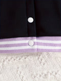 Conjuntos casuales bonitos, conjunto de abrigo y pantalón de béisbol con estampado de letras para niñas pequeñas, ropa de exterior para primavera y otoño.