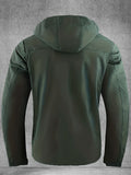 Chaqueta Softshell para hombre, abrigo con capucha y múltiples bolsillos para primavera y otoño, chaqueta impermeable y resistente al viento para exteriores para senderismo y acampada