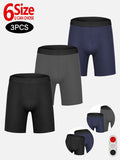 3pcs Men's Modal Long Boxer Briefs - Stretchy, Breathable &amp; Comfort Fit Underwear, Machine Washable