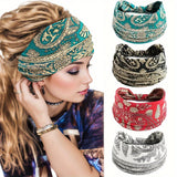 4pcs/set Autumn And Winter Classic Ethnic Style Paisley Patterned Headscarves - Wide And Comfortable Elastic Yoga Headbands Hair Accessories For Women