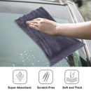 5-Pack Super Absorbent Polyester Cleaning Towels, Thick Non-Shedding Household & Car Wash Cloths, Multipurpose Wet Floor Warning Sign Included
