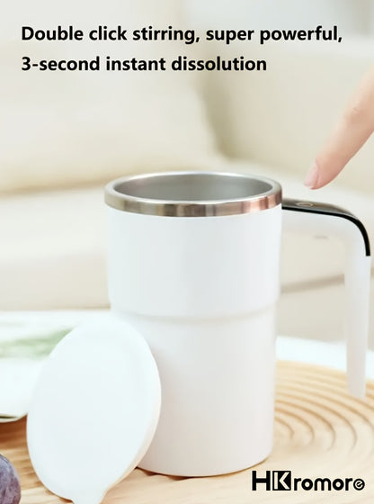 HKromore 1pc Intelligent Temperature Measurement, Magnetic Automatic Stirring Cup, Electric Portable Coffee Cup, Milkshake Cup, Anti Settling Design, Intelligent Temperature Measurement, Electromagnetic Capsule, 304 Stainless