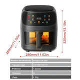 1pc GOXAEEE 8L 1400W Smart LED Touch Air Fryer, Programmable Oil-Free Hot Air Circulation Oven, Stainless Steel, 220V EU Plug, for Healthy Frying of Fries and Chicken