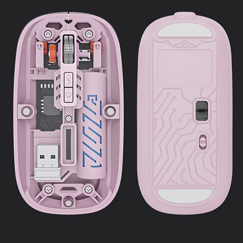 Wireless Mouse, Dual-Mode Mouse, Rechargeable Mouse, Low-Power And Long Battery Life, Comfortable Touch, Ergonomic Design, Streamlined Curved Surface Design Closely Attached To The Palm, Suitable For Gaming, Office And Entert