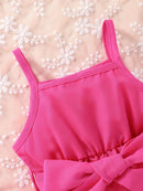 Baby Girls Fashion Button Long Sleeve Lapel Collar Coat + Bow Pleated Suspender Skirt Two-piece Set Outdoor Clothing