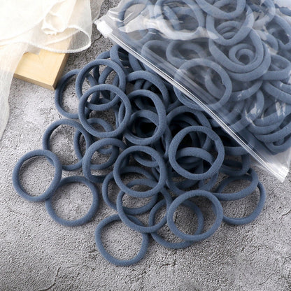 Juego de 50 bandas elásticas para el pelo para mujer, de 4 cm, de colores lisos y sencillos, accesorios para el cabello, coleteros.