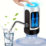 1pc, Water Bottle Pump, Electric Water Bottle Pump, USB Rechargeable Automatic Drinking Water Pump For Universal 3-5 Gallon Bottles, Portable Camping Water Dispenser
