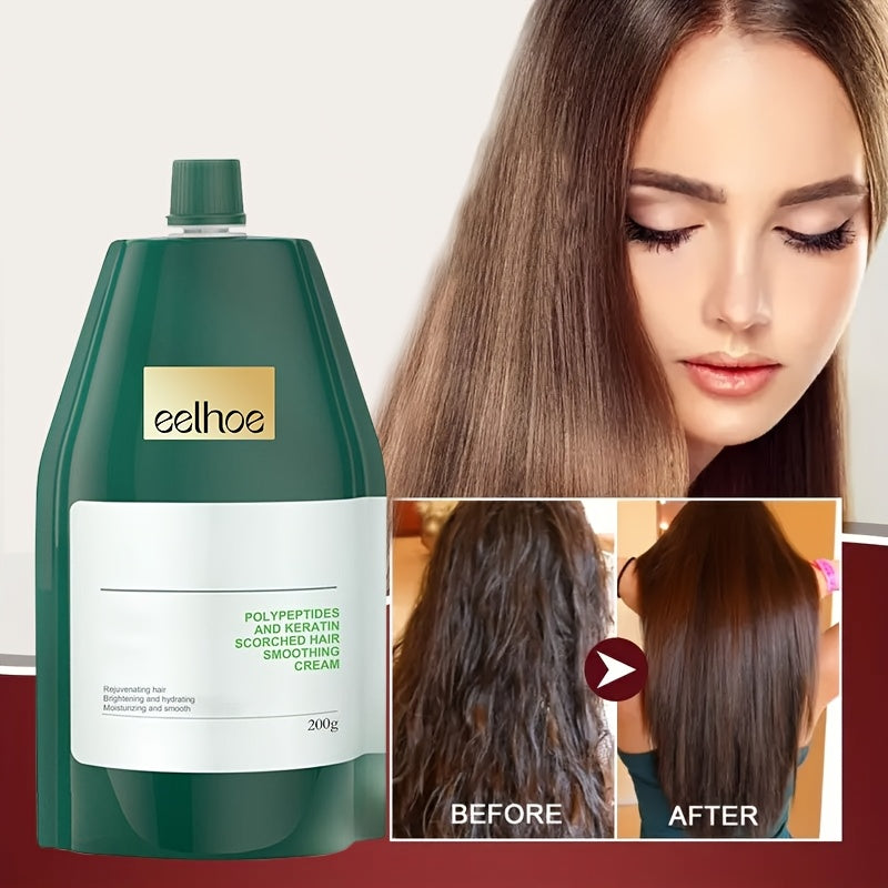 Polypeptides And Keratin Scorched Hair Smoothing Cream, Softens And Strengthens Hair Cream, Healthy Hair Penetrates Root To Tip
