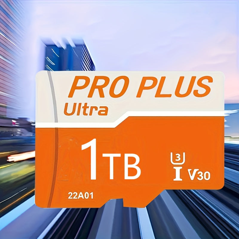 Tarjeta Micro SD PRO PLUS de 1 TB de ultraalta velocidad, U3 Clase 10, V30, almacenamiento duradero para teléfonos inteligentes, tabletas, cámaras y sistemas de vigilancia de seguridad inteligentes.