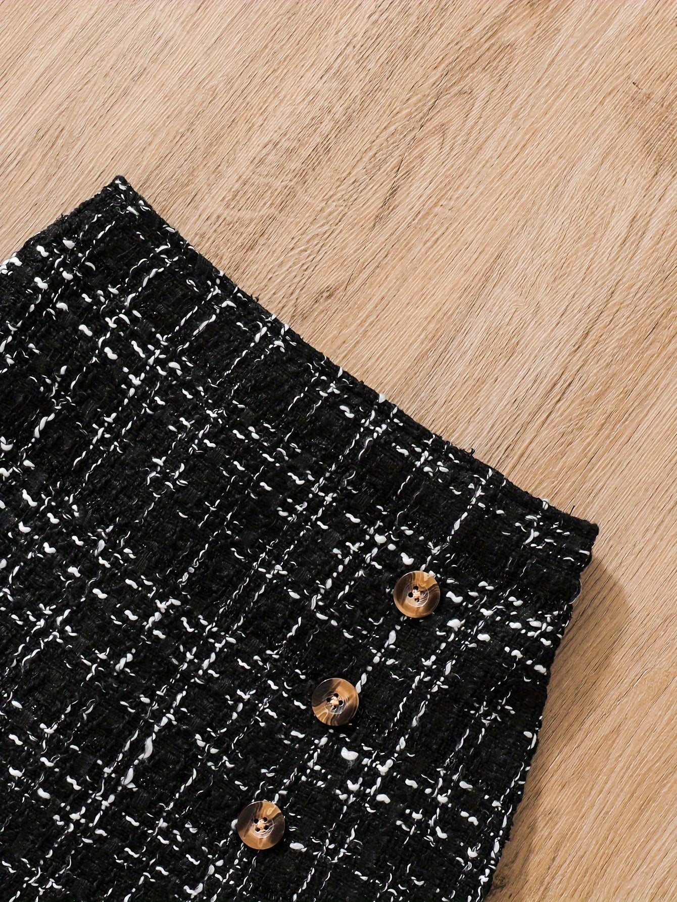 Conjunto de 2 piezas: top de manga larga con volantes y falda de punto de tweed - Ropa de primavera/otoño, atuendo para niñas al aire libre, regalo