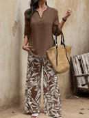 Spring-Summer Fashion Design Elegant Pullover Long Sleeve Top + Pants Set