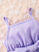 Baby Girls Fashion Button Long Sleeve Lapel Collar Coat + Bow Pleated Suspender Skirt Two-piece Set Outdoor Clothing