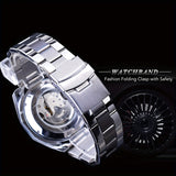 F0RSINING Men's Automatic Mechanical Watch with Calendar - Stainless Steel Band, Zinc Alloy Case, Business Style