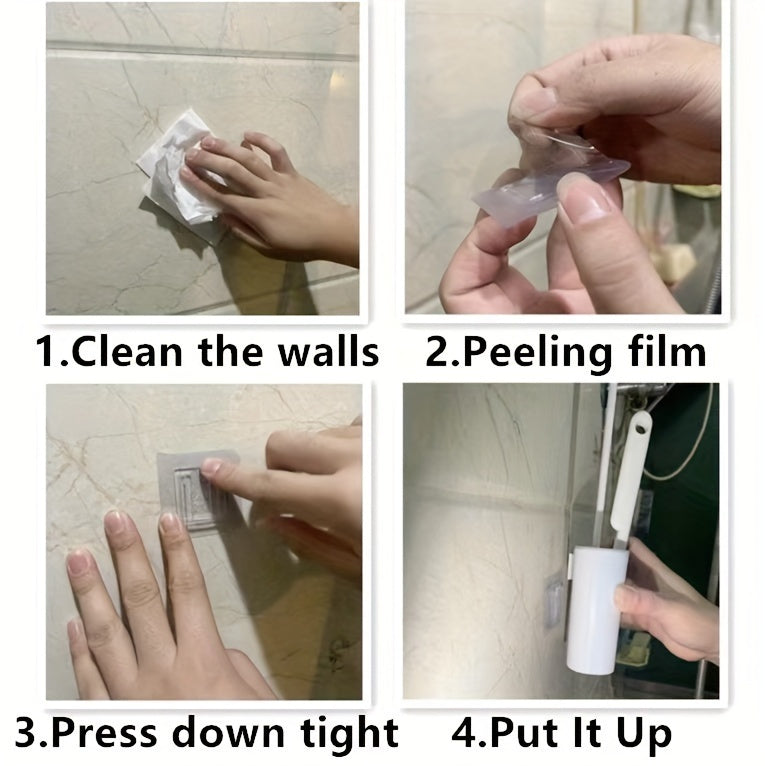 Wall-Mounted Toilet Brush Set, Silicone-Headed Bathroom Cleaning Kit, Space-Saving Long Handle Toilet Cleaner, Ergonomic Design, with 2 Brushes & Holder, for No Electricity Needed, Ideal for Living Room, Bathroom, Toilet, Kit