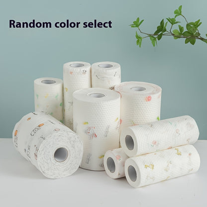 1roll(400sheets), Lazy Rag, Disposable Kitchen Paper Towel, Washable Wet And Dry Dual-use Towel, Dishwashing Cloth, Non-stick Oil Rag, Degreasing Towel, Household Cleaning Rag, Drying Cloth, Cleaning Supplies, Cleaning Tool