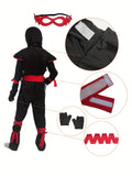 Halloween Boys Kids Ninja Costume Cosplay Muscle Jumpsuit Children Fancy Birthday Party Gift Dress Up