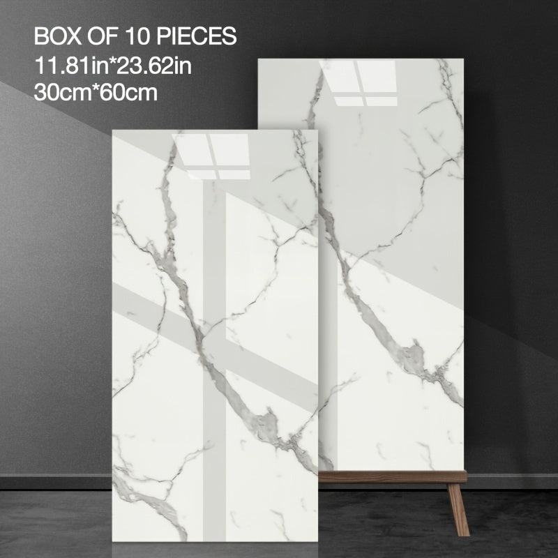 Thick Imitation Marble Tile Foam Wall Sticker, Self-Adhesive Waterproof Wallpaper, Peel and Stick, Easy to Clean and Cut, Suitable for Renovation and Decoration of Bathrooms, Living Rooms, Kitchens, Bedrooms and Offices