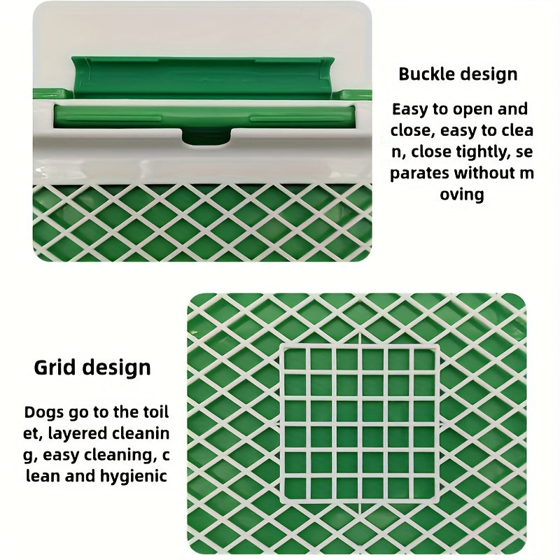 Leak-Proof Silicone & PP Dog Potty Trainer - Easy Clean-Up, Three-Layer Design Pet Toilet for Indoor Use, Ideal for House Training Puppies, Housebreaking Aid|Petfriendly Design|Silicone Dog Toy