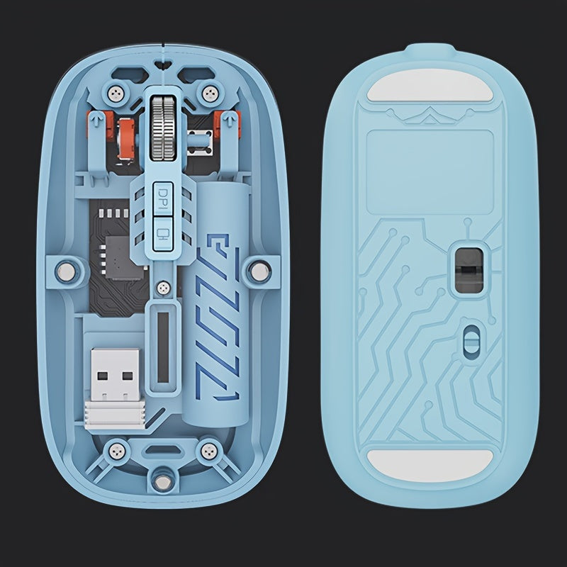 Wireless Mouse, Dual-Mode Mouse, Rechargeable Mouse, Low-Power And Long Battery Life, Comfortable Touch, Ergonomic Design, Streamlined Curved Surface Design Closely Attached To The Palm, Suitable For Gaming, Office And Entert