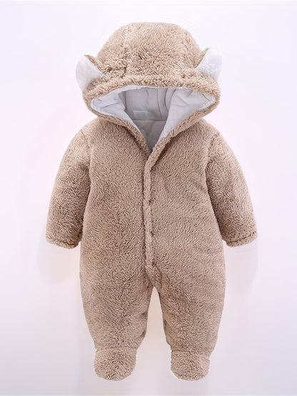 Unisex Baby Winter Coats Cute Newborn Infant Hooded Jumpsuit Snowsuit Bodysuits, Suitable For Indoor And Outdoor Wear