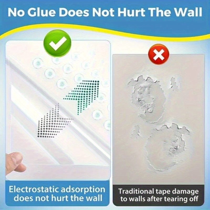 Película protectora electrostática transparente para pared, decoración de pared antiadherente, adhesivo de plástico impermeable y resistente al aceite, apto para cocina y hogar, instalación sencilla.