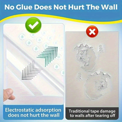 Película protectora electrostática transparente para pared, decoración de pared antiadherente, adhesivo de plástico impermeable y resistente al aceite, apto para cocina y hogar, instalación sencilla.