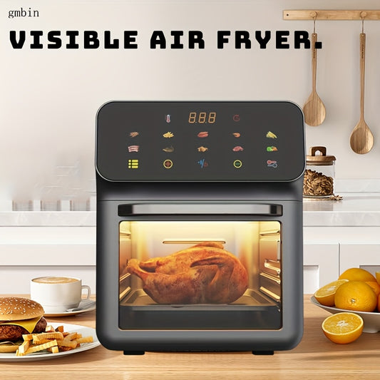 1pc gmbin Multi-Functional Air Fryer with Intelligent Touch Screen, 220-240V European Standard Plug, PP Material, Holiday Theme, Outdoor Safe, One-Touch Play Cooking, with Power Supply