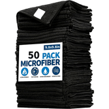 5/10/20/50 Pieces Black Flat Cleaning Cloth Set Soft And Quick-Drying Absorbent