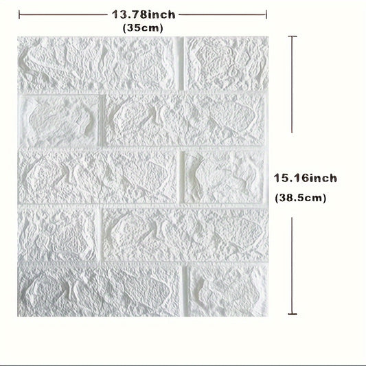 30pcs 3D Brick Wall Stickers, DIY Square Wall Decals, Easy Peel Stick Cleanable Cuttable, For Kitchen Living Room Bathroom Hallway, Plastic Ceiling Tiles Stickers, To Avoid Overall Damage During Transportation, Please Do Not