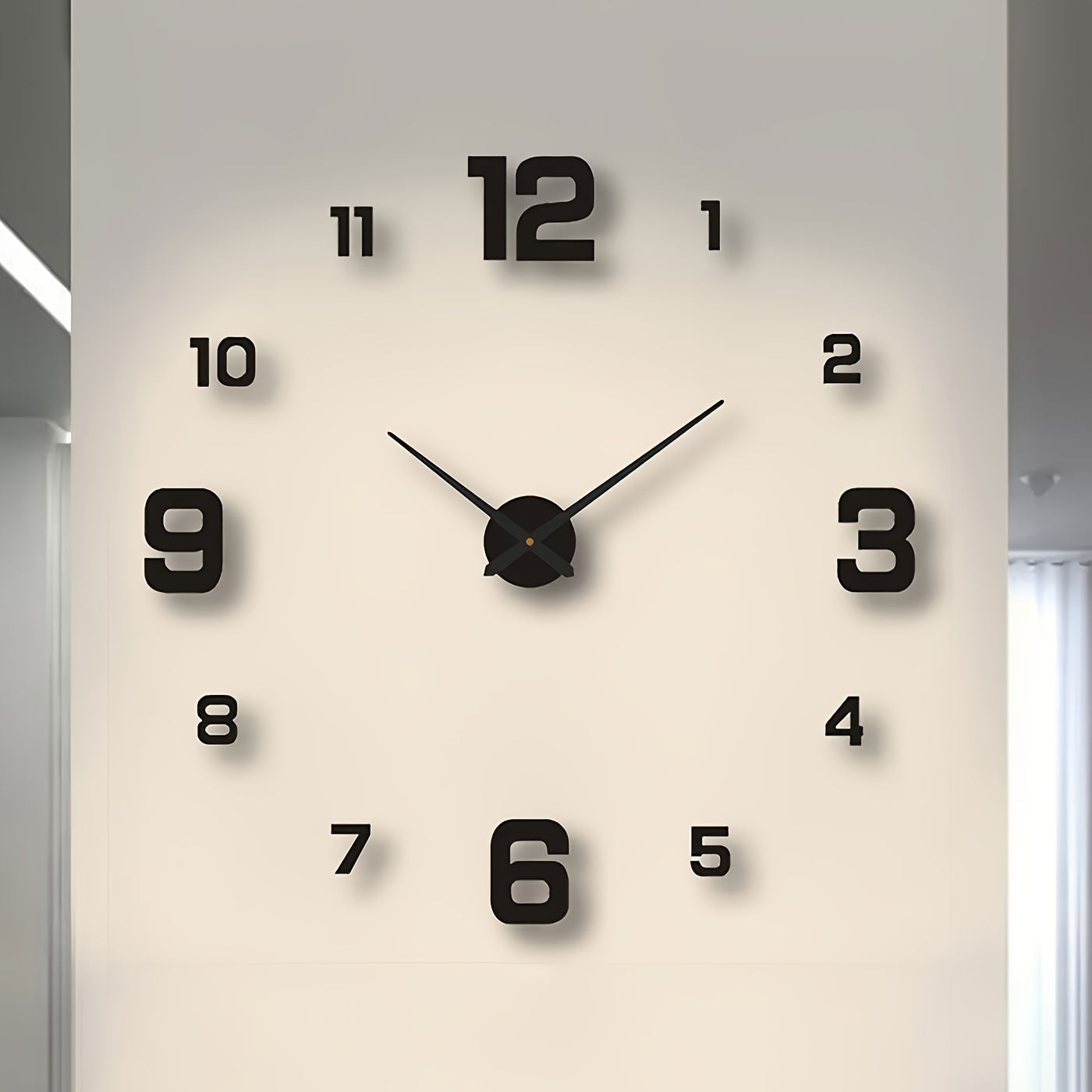 Nordic Style Living Room Wall Clock, DIY Silent Self-adhesive Wall Clock Decoration, Simple Cover Decoration Clock, Silent Digital Wall Sticker Clock, Acrylic Creative Clock, Living Room Bedroom Wall Sticker Creative Clock (b