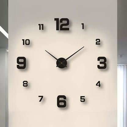 Nordic Style Living Room Wall Clock, DIY Silent Self-adhesive Wall Clock Decoration, Simple Cover Decoration Clock, Silent Digital Wall Sticker Clock, Acrylic Creative Clock, Living Room Bedroom Wall Sticker Creative Clock (b