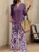 Spring-Summer Fashion Design Elegant Pullover Long Sleeve Top + Pants Set