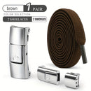 1 Pair Free-Tie Shoelaces Set, 2pcs Elastic Shoelaces & 2pcs Shoelaces Buckles For Sneakers Canvas Shoes