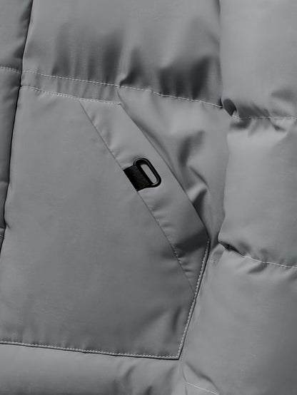 Men'S Solid Color Jacket, Comfy Warm Trendy Winter Cold-Proof Outwear As Gift