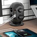 12-way Power Strip With 4 USB, Multi-socket Tower, 1.8 M Extension Cable, Power Strip With Double Switch, Desktop Socket Tower Surge Protection For Garden, Office, Kitchen