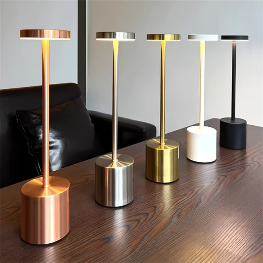 Modern Touch-Controlled Dimmable LED Desk Lamp - Wireless, Portable Ambient Light with 3 Color Modes, USB Rechargeable for Living Room &amp; Bedroom Decor