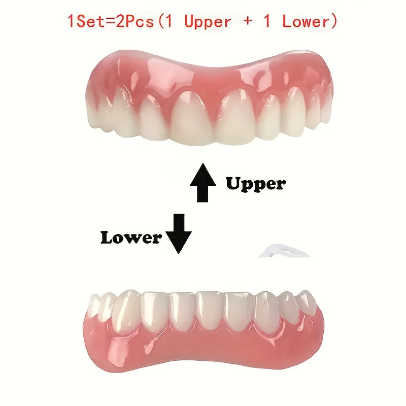 Durable &amp; Adjustable Dental Veneers - Comfort Fit, Easy-Clean &amp; Stain-Resistant False Teeth Accessories for Everyday Use