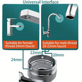1pc Premium 1440° Copper Alloy Universal Swivel Faucet Spray Head - Adjustable, Water-Saving, And Easy to Install - Suitable for Extension Faucet, Aerator Spout, Kitchen Faucet, Wash Basin Robot Arm Faucet Extender, And Sink
