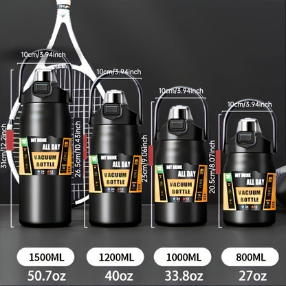 1 termo grande de acero inoxidable 304, ideal para deportes, ideal para viajes, bebidas frías y calientes, ideal para verano e invierno, regalo.