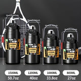 1pc Large Vacuum Flask, 304 Stainless Steel Insulated Sports Water Bottles, Travel Thermal Cups, For Hot And Cold Beverages, Summer Winter Drinkware, Gifts