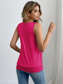 Sequin Decor Ruched Tank Top, Casual Summer Sleeveless Top, Women's Clothing