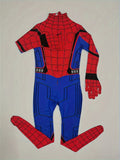Boy's Creative Movie Character Outfit, Spider Web Pattern Bodysuit + Mask Set, Suitable For Stage Performance, Halloween And Carnival Party