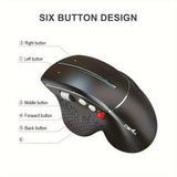 HXSJ New Ergonomic Mouse Side Metal Roller 2.4G Optoelectronic Vertical Mouse Suitable For Home Office Games Battery Not Included
