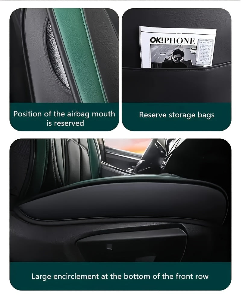 Premium Faux Leather Front Seat Cushion - Fit for Cars, SUVs & Pickups | All-Season Comfort Car Interior Accessory