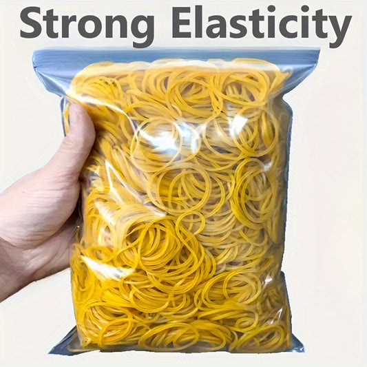 Durable Natural Rubber Bands - 100/300/666pcs | Strong Elasticity | Versatile 38mm Diameter Rings for Office, School & Home Organization