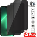 3 protectores de pantalla de privacidad para iPhone 11, 12, 13, 14 y 15 Pro Max, vidrio templado antiespía para iPhone 15 y 14 Plus